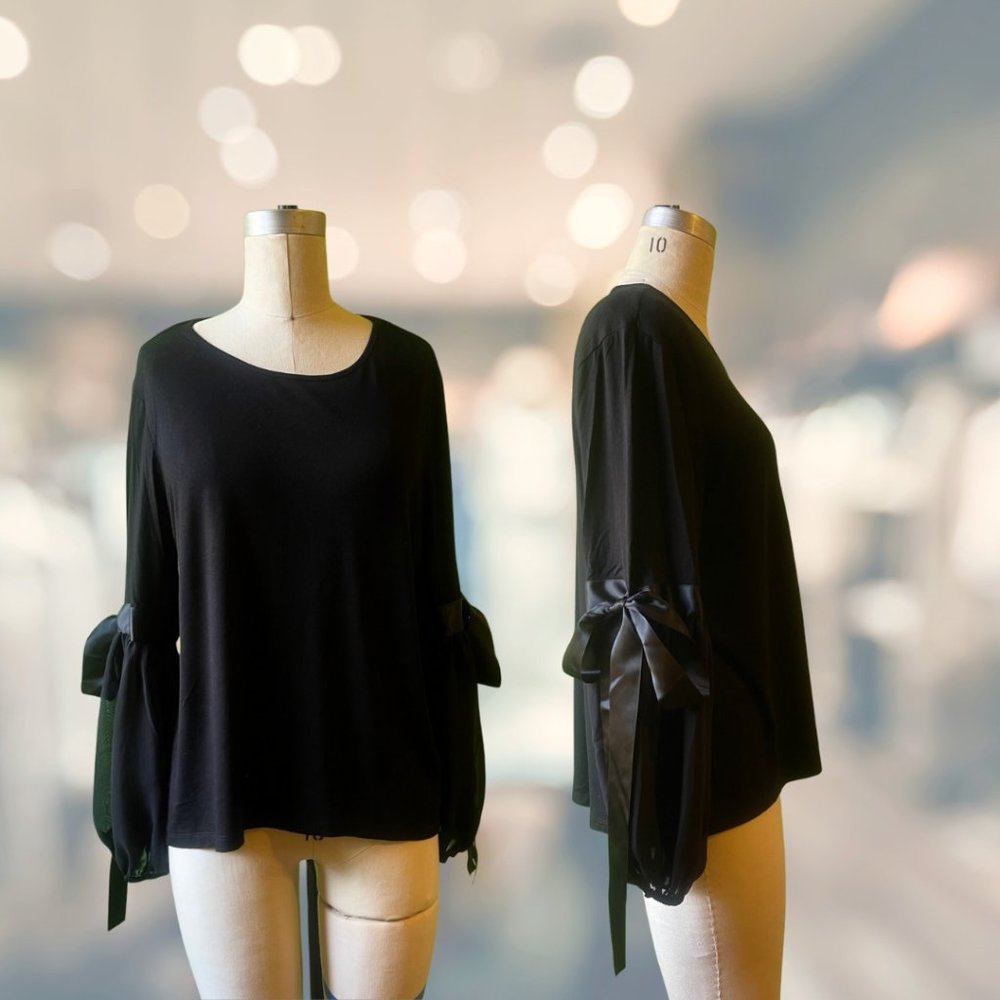 Vince Camuto Bow Sleeve Blouse, Black